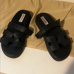 Steve Madden Black Slide Sandals